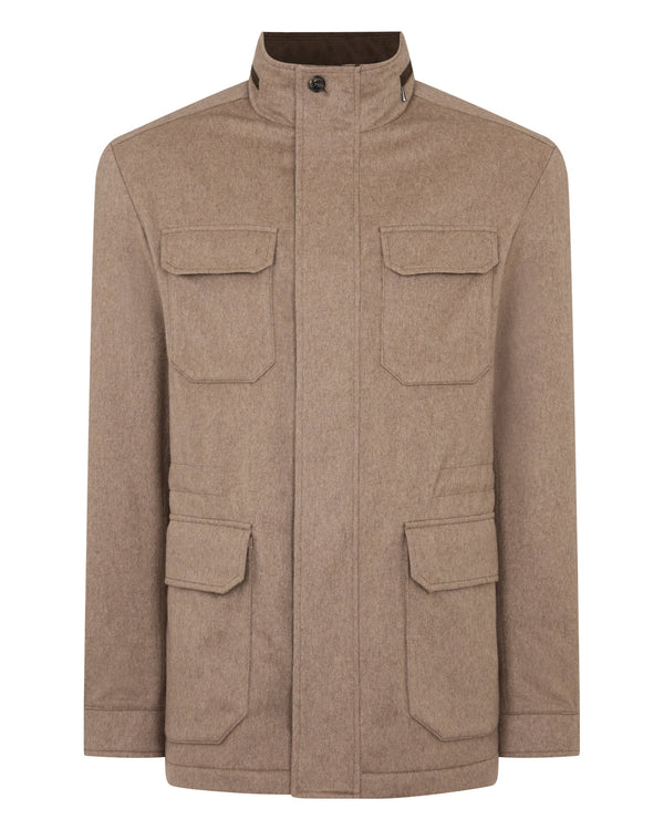 N.peal Men's Vale Cashmere Field Jacket In Taupe Brown