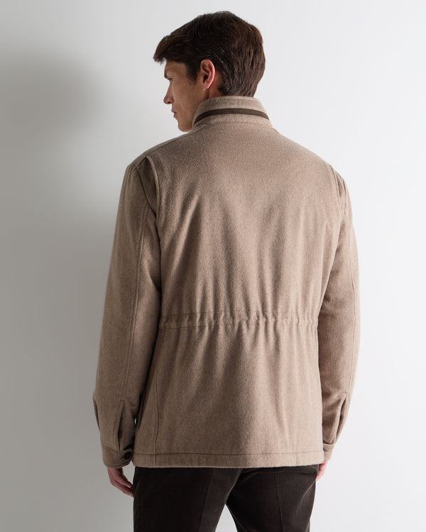 N.peal Men's Vale Cashmere Field Jacket In Taupe Brown