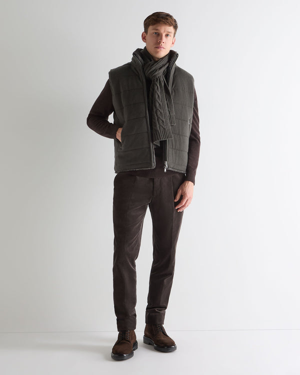 N.peal Men's Vermont Fur Lined Gilet In Arabica Khaki Green