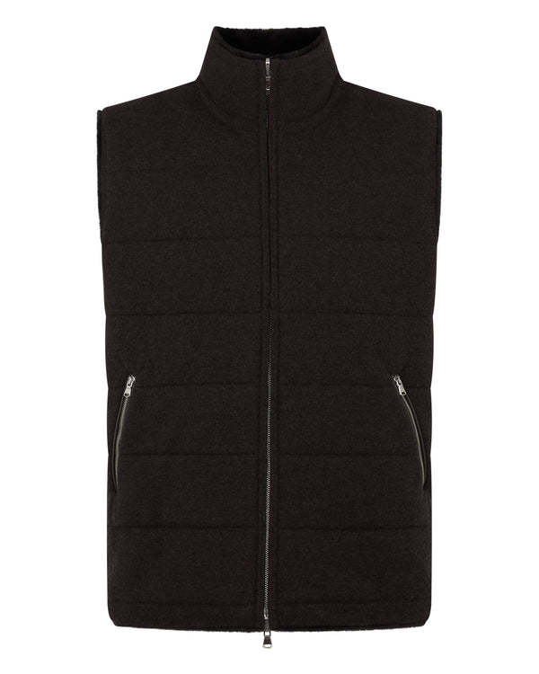 N.peal Men's Vermont Fur Lined Gilet In Chocolate Brown