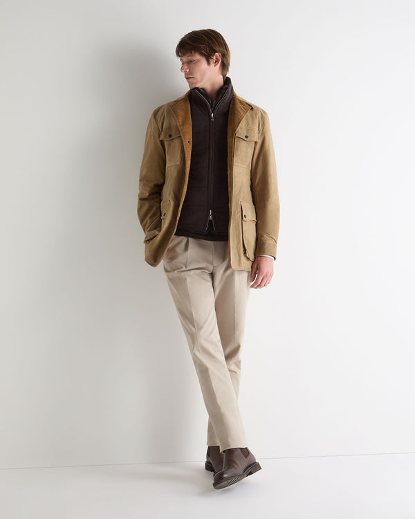 N.peal Men's Vermont Fur Lined Gilet In Chocolate Brown