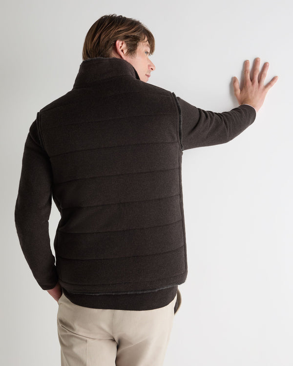 N.peal Men's Vermont Fur Lined Gilet In Chocolate Brown