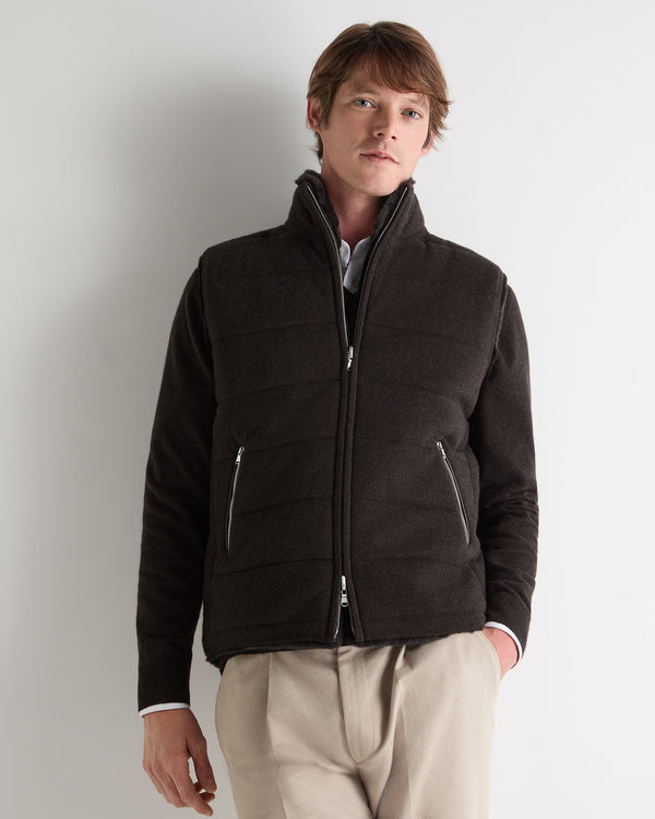 n.peal Men's Vermont Fur Lined Gilet In Chocolate Brown