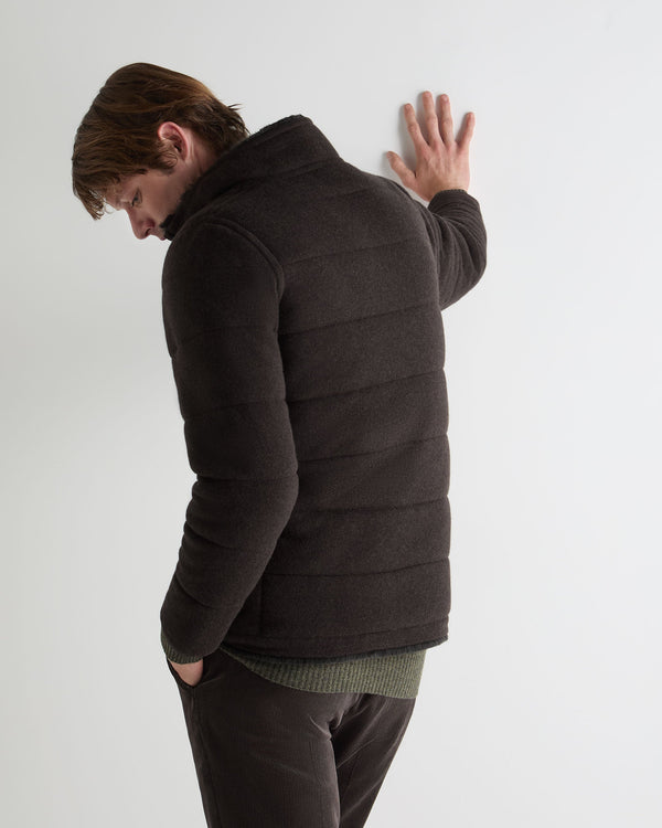 N.peal Men's Whistler Fur Quilted Cashmere Jacket In Chocolate Brown