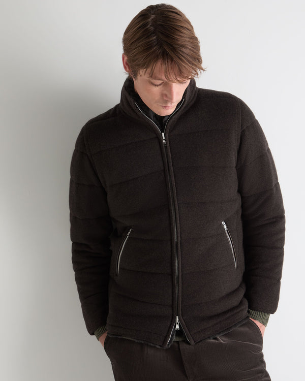 n.peal Men's Whistler Fur Quilted Cashmere Jacket In Chocolate Brown