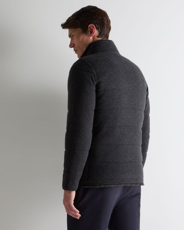 N.peal Men's Whistler Fur Quilted Cashmere Jacket In Deep Charcoal Grey