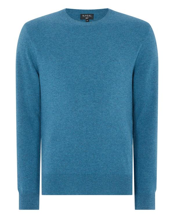 N.peal 007 Crew Neck Cashmere Jumper In Blue Wave