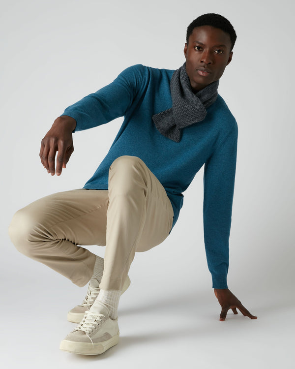 N.peal 007 Crew Neck Cashmere Jumper In Blue Wave