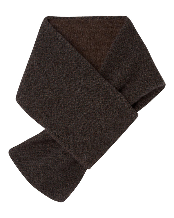 n.peal 007 Herringbone Cashmere Scarf In Brown