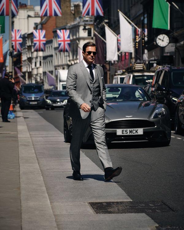 N.peal 007 Woven 3 Piece Suit In Grey