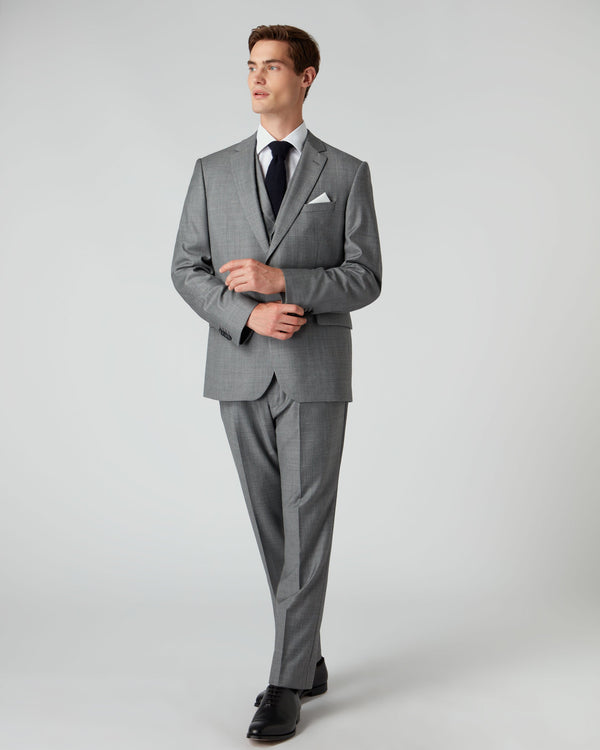 N.peal 007 Woven 3 Piece Suit In Grey