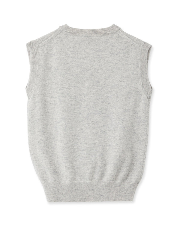 N.peal Boys Cashmere Slipover In Fumo Grey