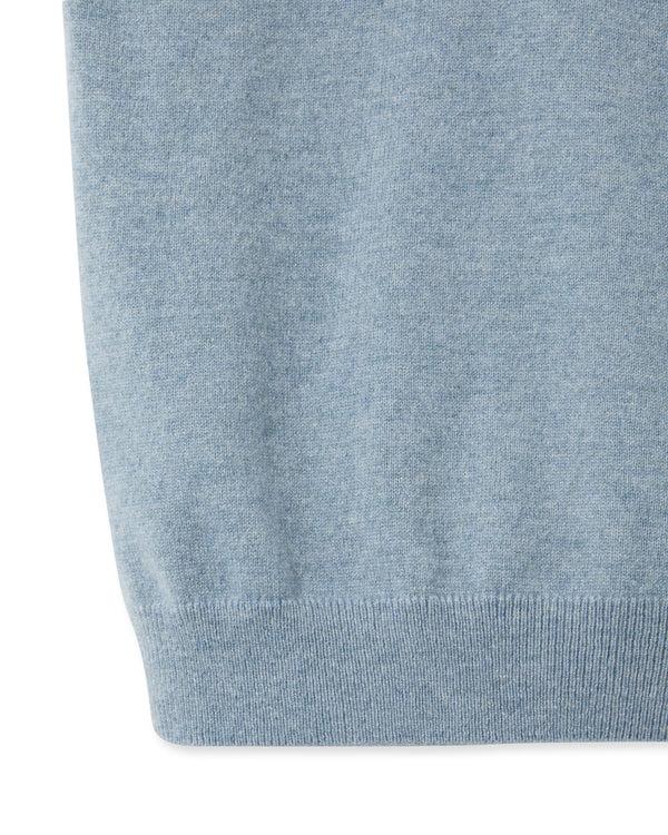 N.peal Boys Cashmere Slipover In Heather Blue