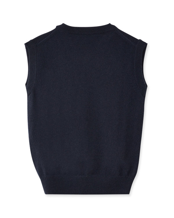 N.peal Boys Cashmere Slipover In Navy Blue