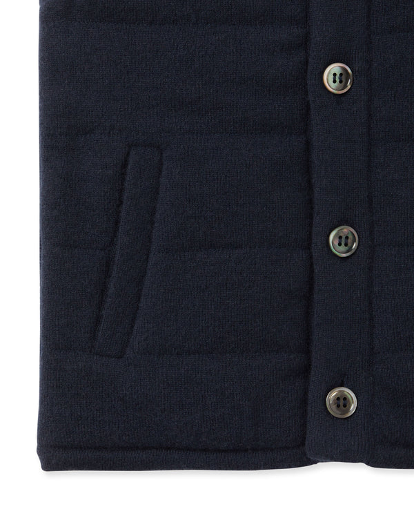 N.peal Boys Mall Cashmere Gilet In Navy Blue