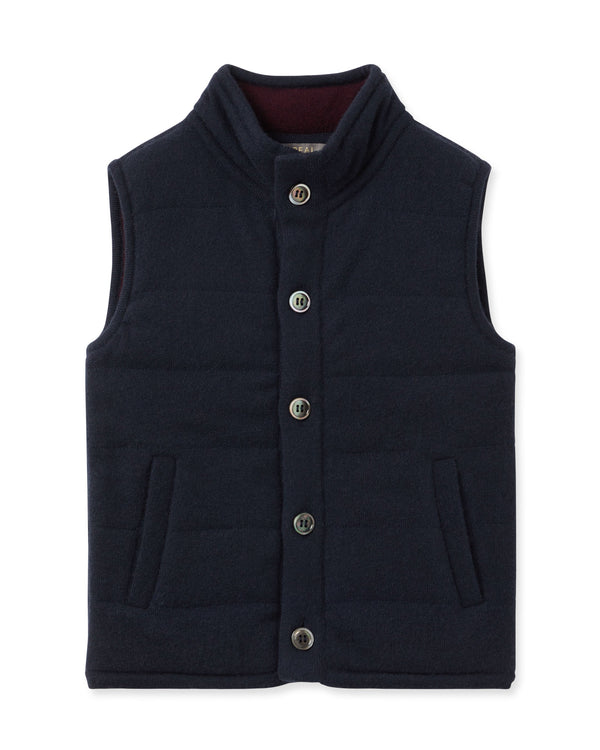 n.peal Boys Mall Cashmere Gilet In Navy Blue