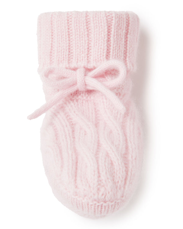 N.peal Cable Cashmere Booties In Pale Pink