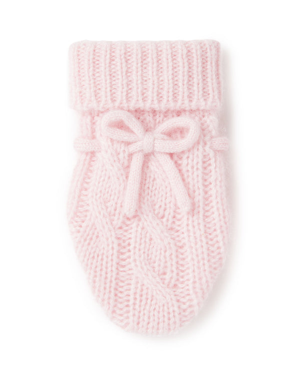 N.peal Cable Cashmere Mittens In Pale Pink
