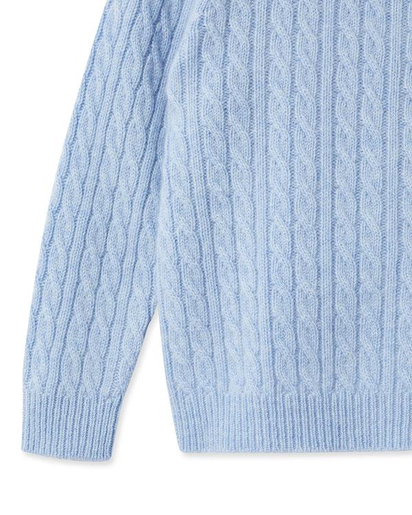 N.peal Cable Cashmere Sweater In Cornflower Blue