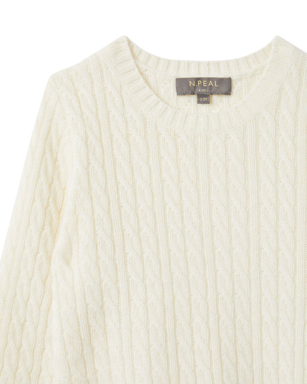 N.peal Cable Cashmere Sweater In New Ivory White