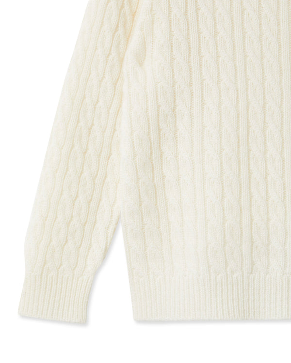 N.peal Cable Cashmere Sweater In New Ivory White