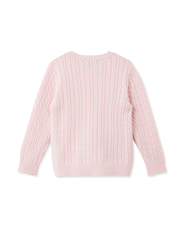 N.peal Cable Cashmere Sweater In Pale Pink
