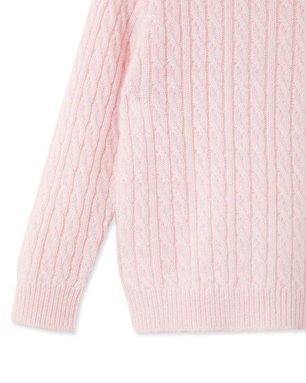 N.peal Cable Cashmere Sweater In Pale Pink