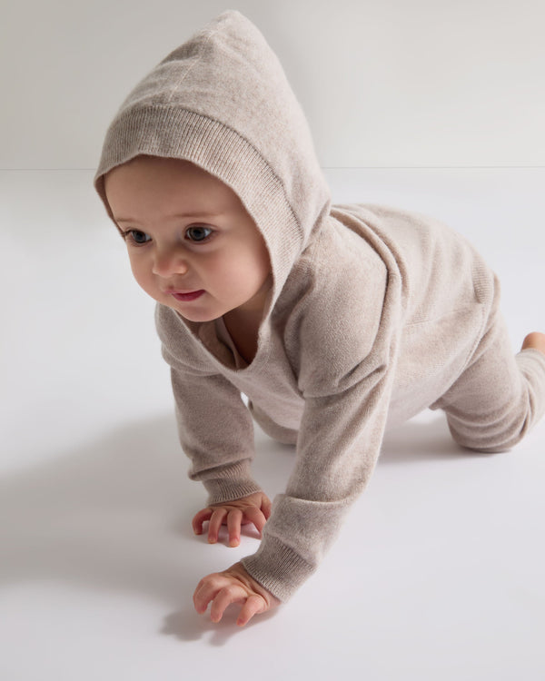 N.peal Cashmere Hoodie In Oatmeal Brown