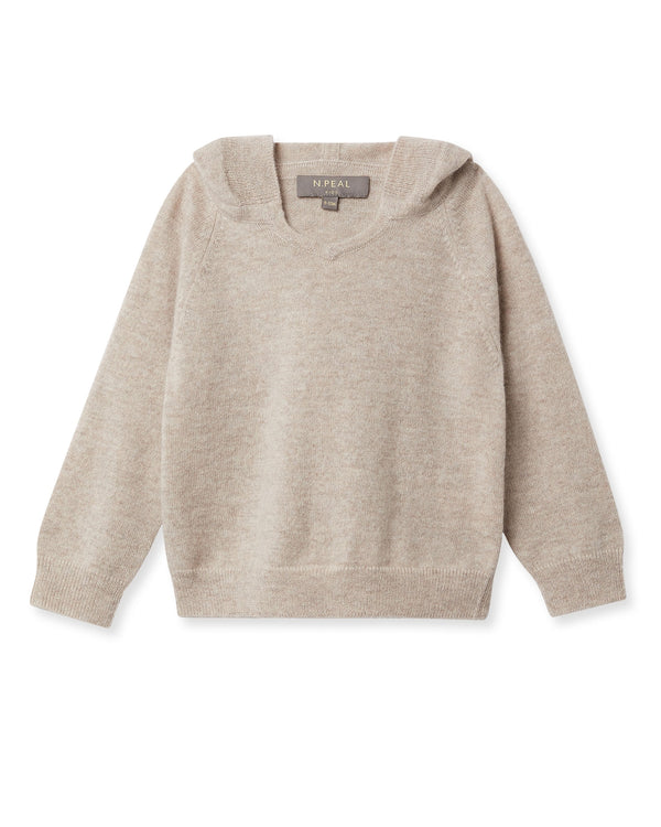 n.peal Cashmere Hoodie In Oatmeal Brown