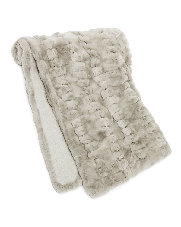 n.peal Knitted Fur Blanket In Fumo Grey