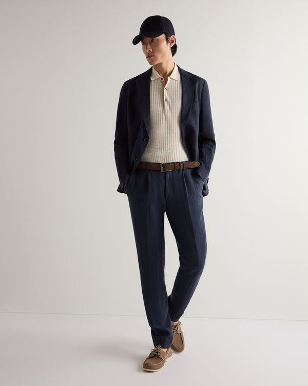 N.peal Men's Amalfi Linen Jacket In Navy Blue
