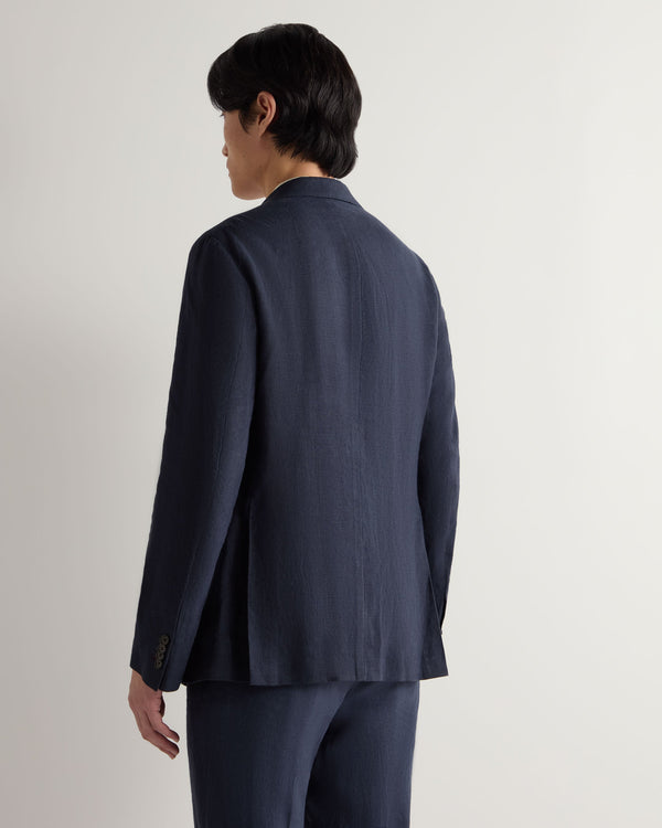 N.peal Men's Amalfi Linen Jacket In Navy Blue