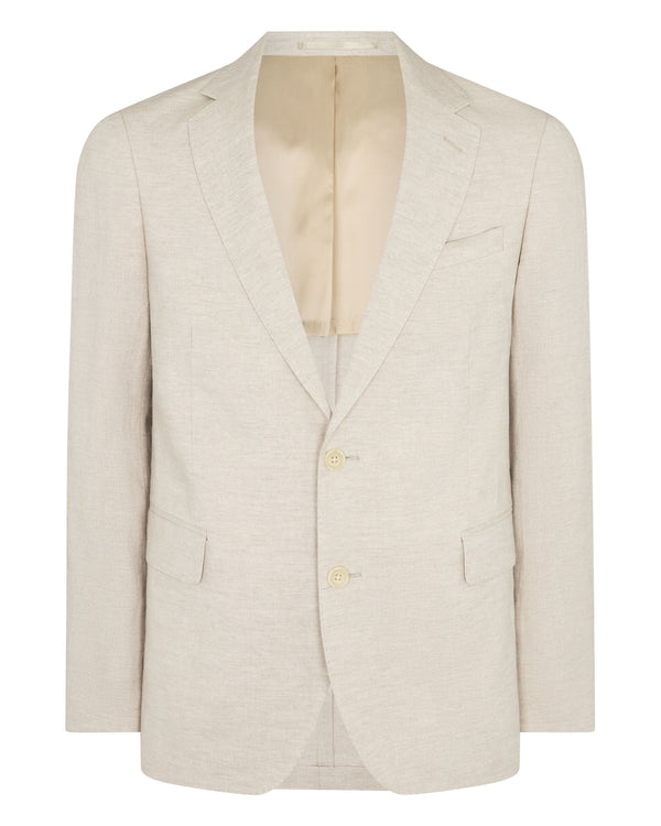 N.peal Men's Amalfi Linen Jacket In Sand Brown