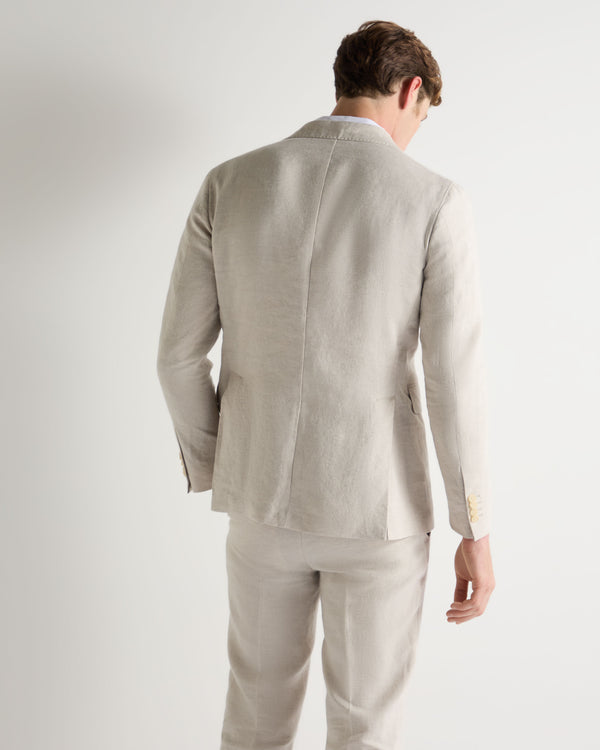 N.peal Men's Amalfi Linen Jacket In Sand Brown