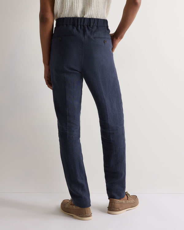 N.peal Men's Atrani Linen Pant In Navy Blue