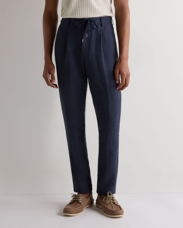 n.peal Men's Atrani Linen Pant In Navy Blue