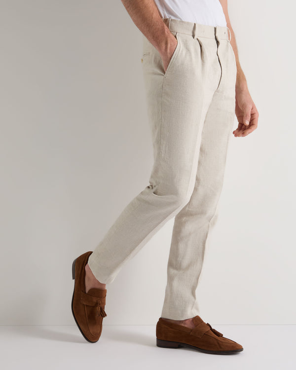 n.peal Men's Atrani Linen Pant In Sand Brown