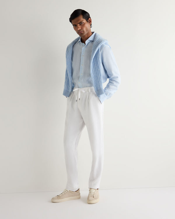 N.peal Men's Atrani Linen Pant In White