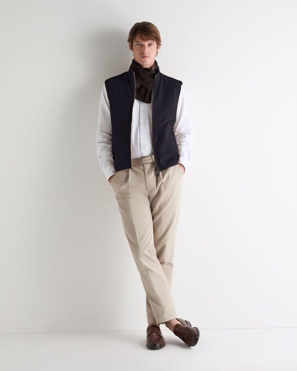 N.peal Men's Belgravia Suede Gilet In Navy Blue