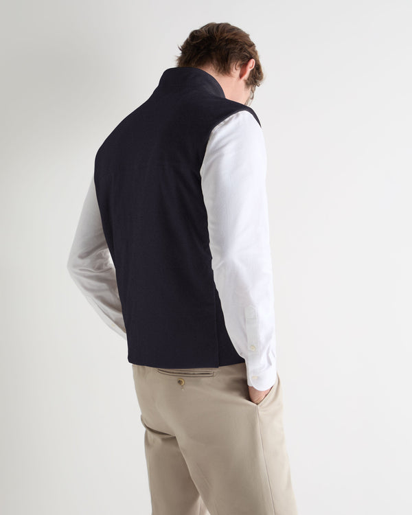 N.peal Men's Belgravia Suede Gilet In Navy Blue