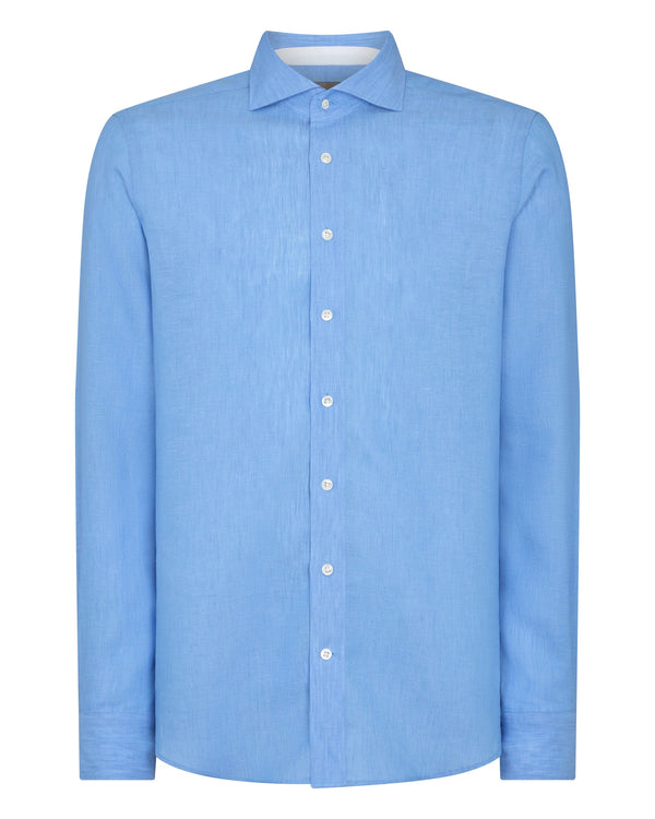 N.peal Men's Cannes Linen Shirt In Blue