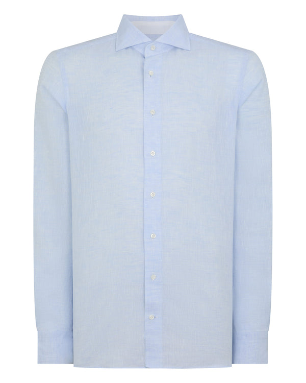 N.peal Men's Cannes Linen Shirt In Light Blue
