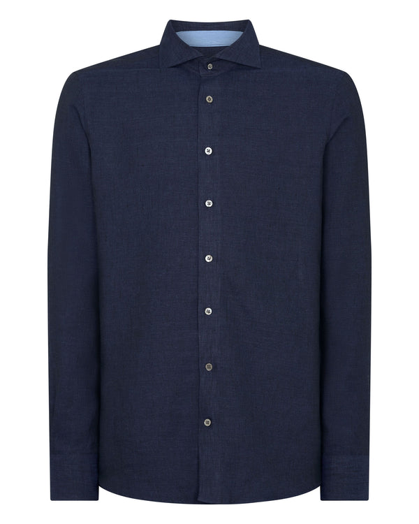 N.peal Men's Cannes Linen Shirt In Navy Blue