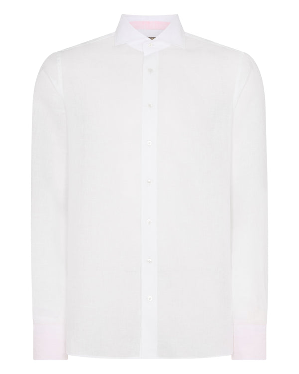 N.peal Men's Cannes Linen Shirt In White