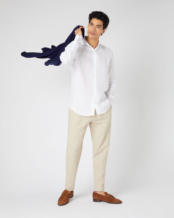 N.peal Men's Cannes Linen Shirt In White
