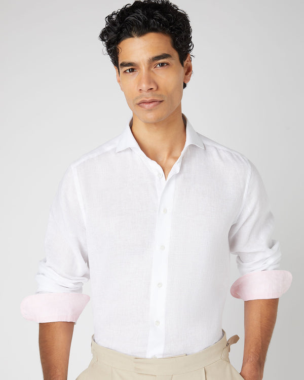 n.peal Men's Cannes Linen Shirt In White