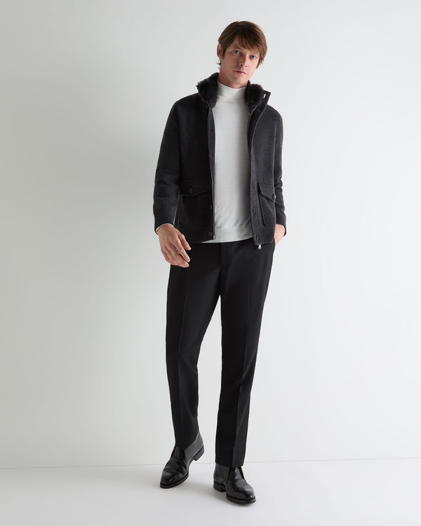 N.peal Men's Cotton Mock Neck Top In White