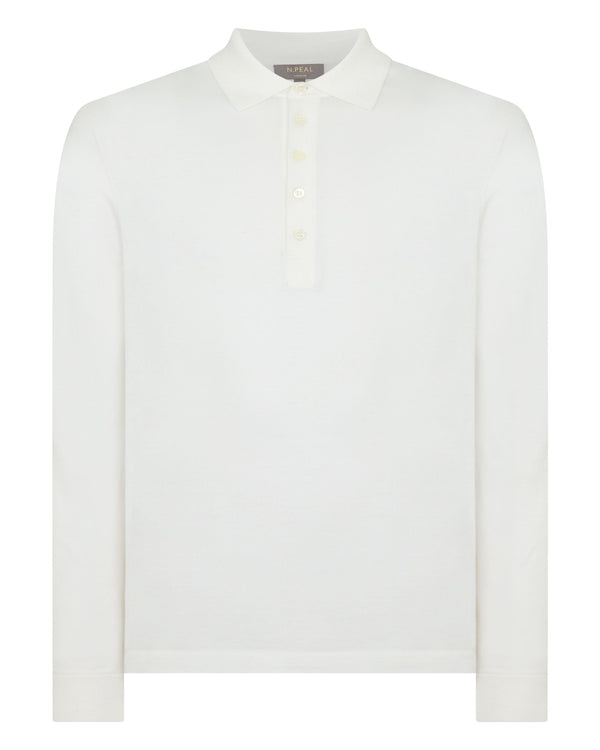 N.peal Men's Cotton Polo Shirt In White
