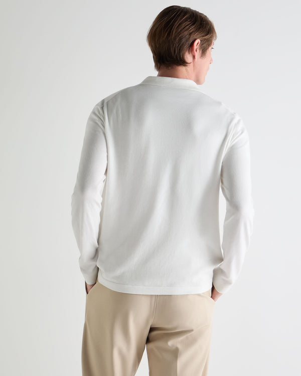 N.peal Men's Cotton Polo Shirt In White