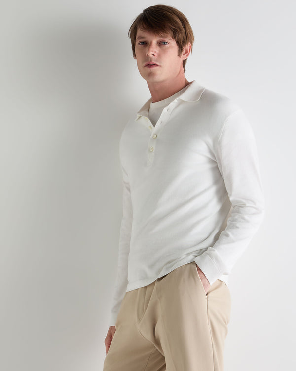 n.peal Men's Cotton Polo Shirt In White